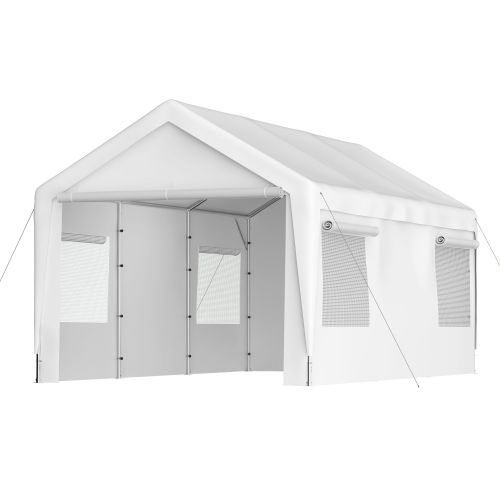 Carport Canopy 10x20 FT Heavy Duty Boat Car Canopy Garage with Removable Sidewalls and Roll-up Ventilated Windows Carport Canopy 10x20 FT Heavy Duty Boat Car Canopy Garage with Removable Sidewalls and Roll-up Ventilated Windows